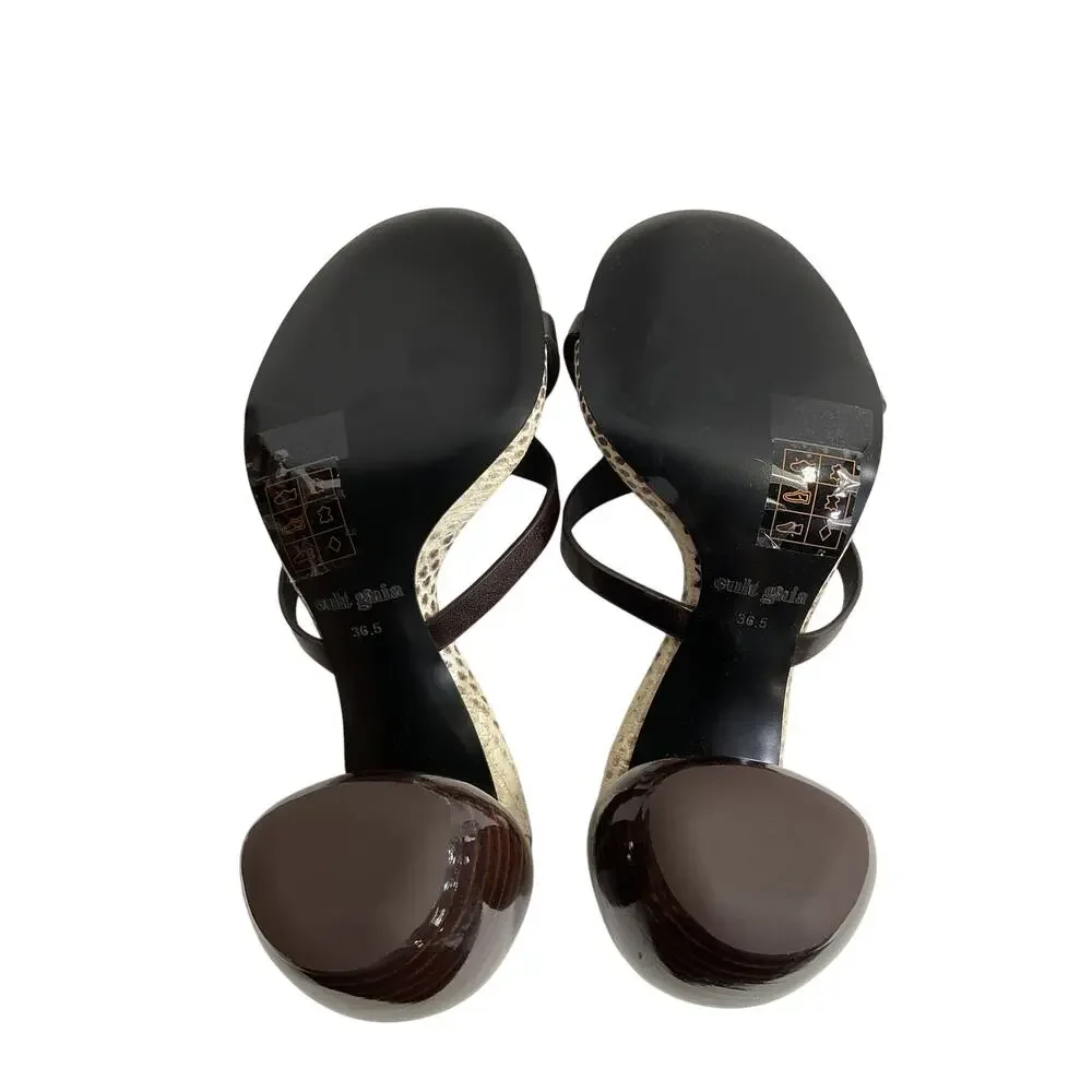 Cult Gaia Sculptural Espresso Rory Heels  Size 36.5 EU / 6.5 US - Picture 5 of 5